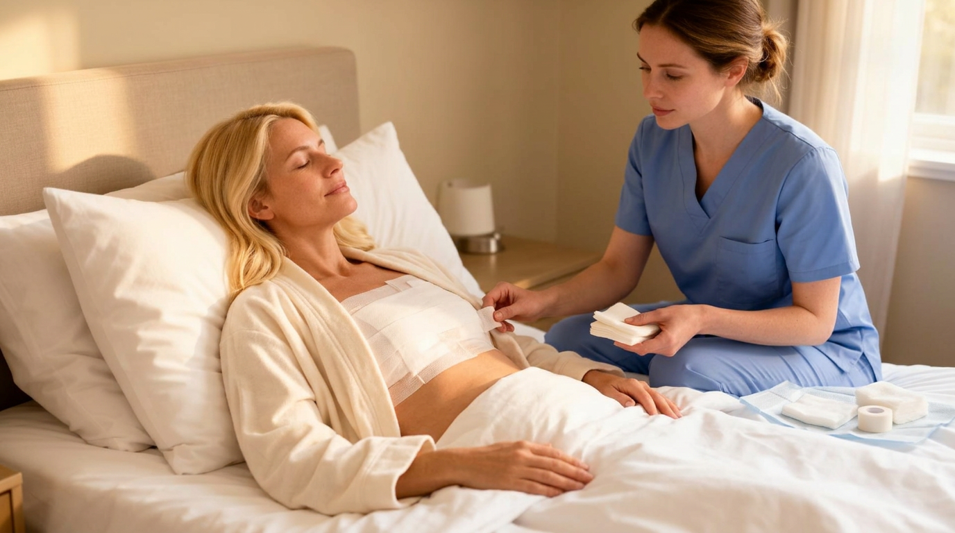 Caregiver assisting a patient
